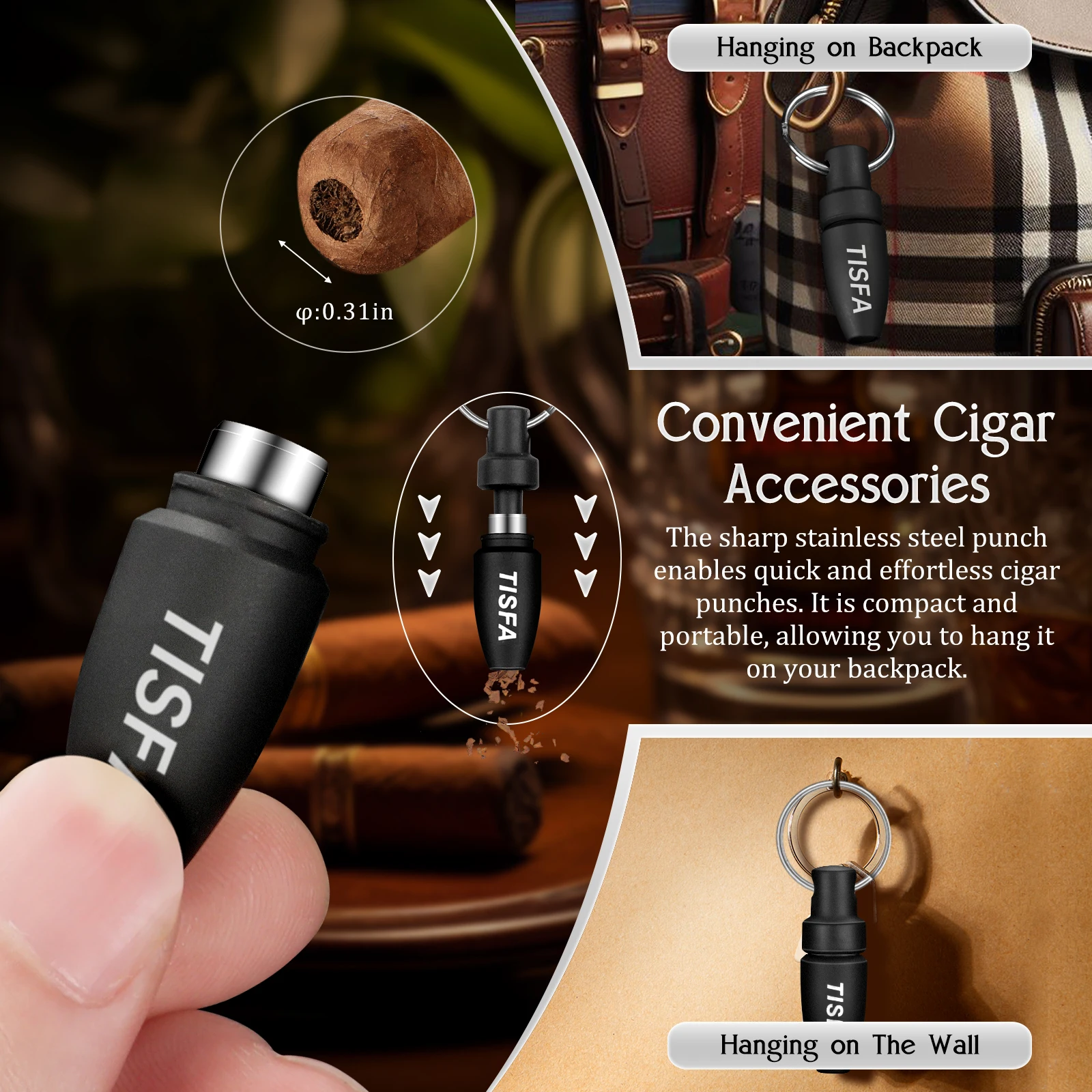 Black Portable Cigar Humidor with Accessories 6 Black Portable Cigar Humidor with Accessories - Image 6