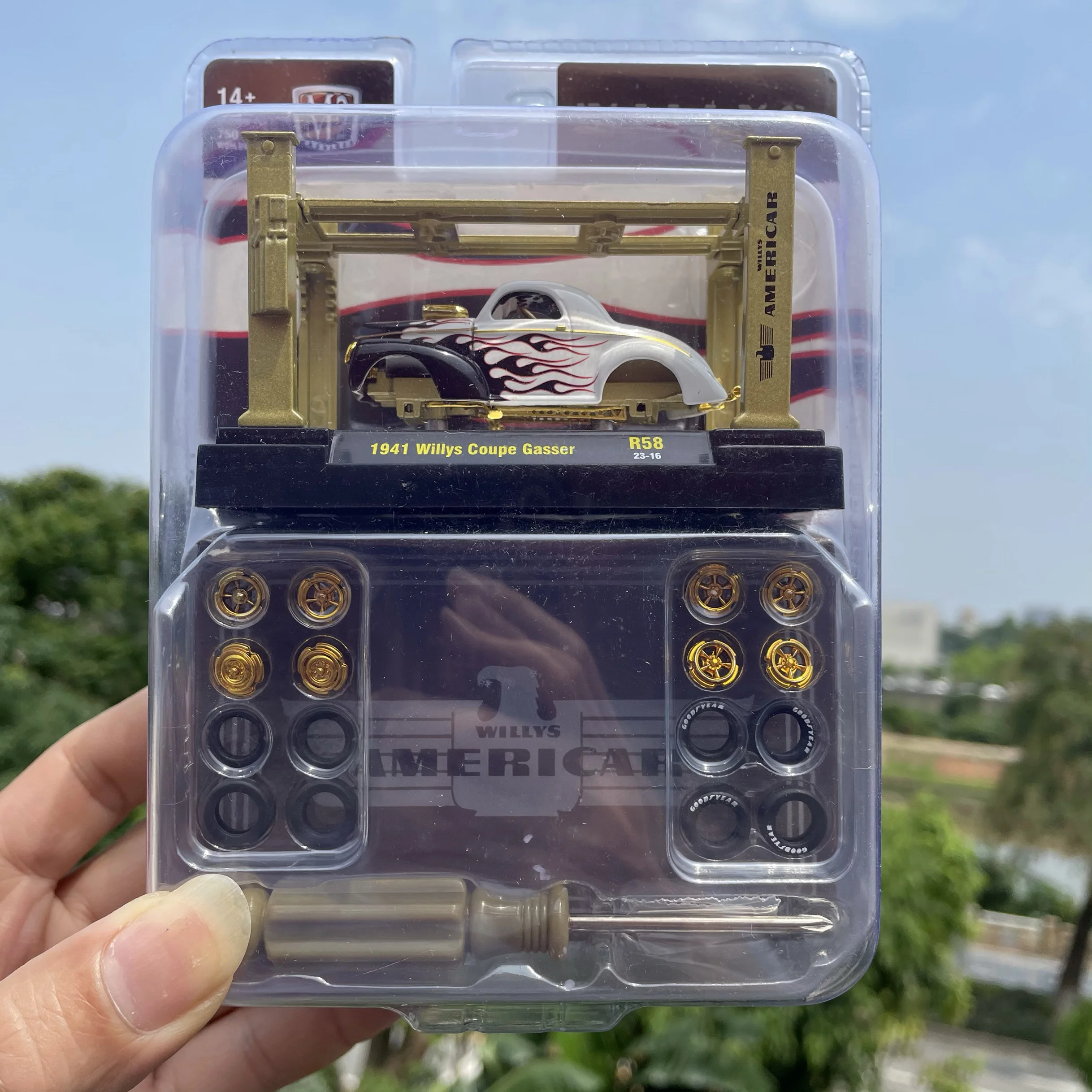 1941 Willys Coupe Gasser Diecast Model in Gold Accents 2 1941 Willys Coupe Gasser Diecast Model in Gold Accents - Image 2