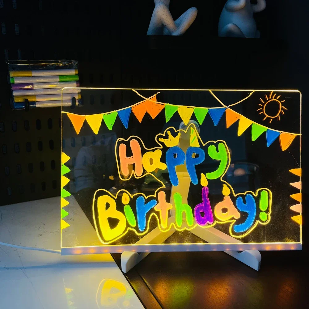 Vibrant LED Note Board Night Light 15x15cm/30x20cm 3 Vibrant LED Note Board Night Light 15x15cm/30x20cm - Image 3