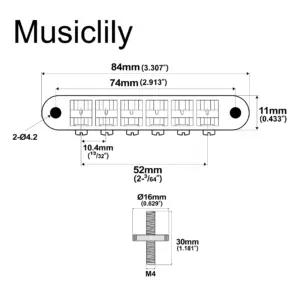 Pro 52mm ABR-1 Tune-o-matic Bridge for Epiphone 10 Sf5b28d3bcdcb4c9cade400023884646e6