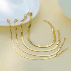 Gold Snake Chain Bracelet 17-24cm Adjustable