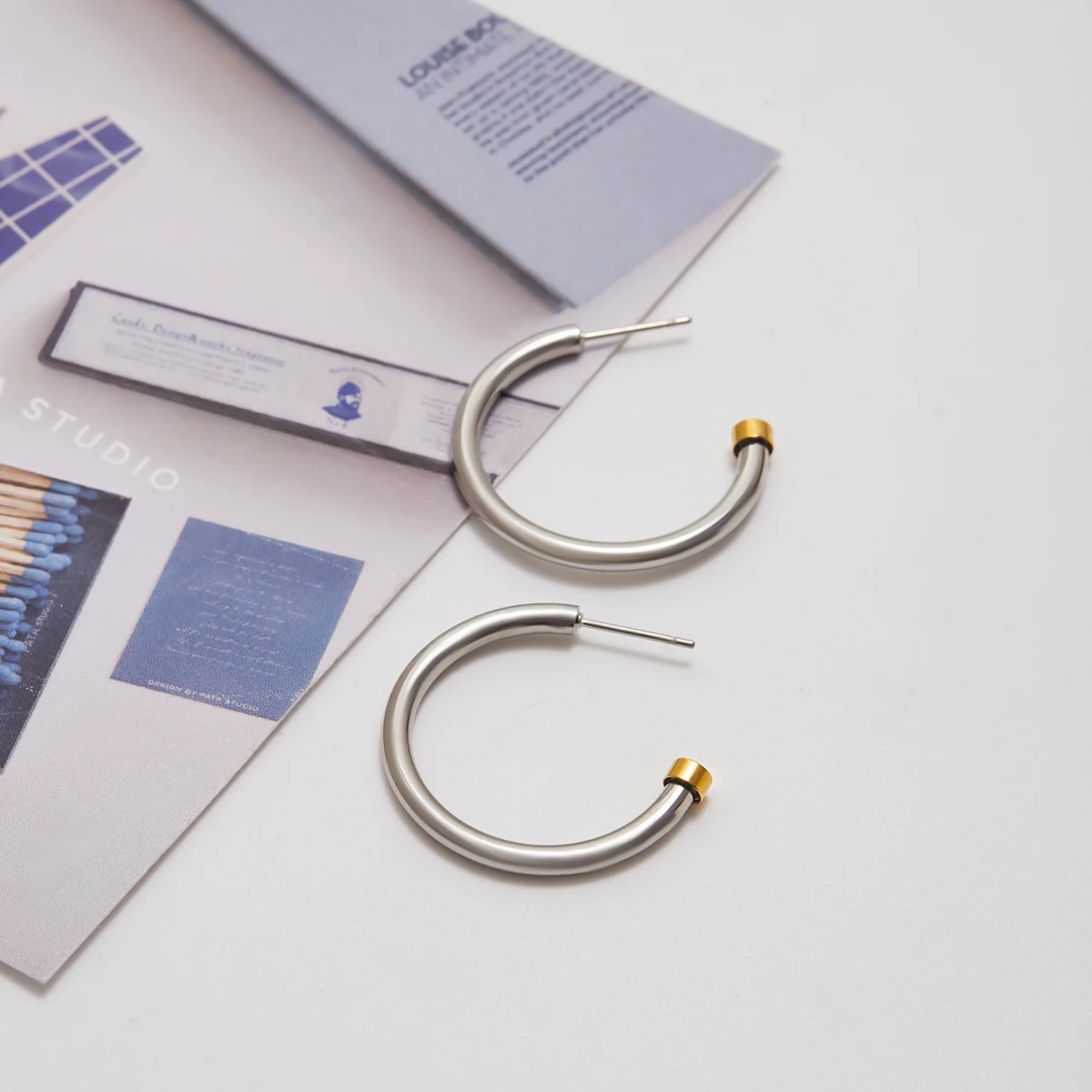 Stainless Steel Letter C Earrings 45mm 6 Stainless Steel Letter C Earrings 45mm - Image 6