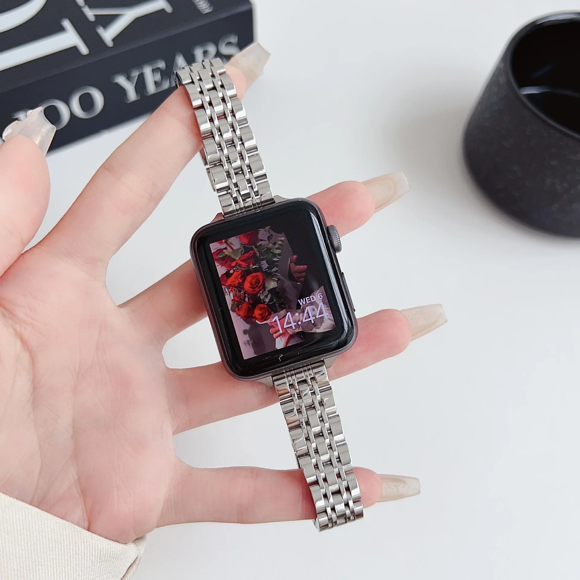 Stainless Steel Compatible with Apple Watch Series 6-10 5 Stainless Steel Compatible with Apple Watch Series 6-10 - Image 5