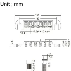 Wilkinson WOGT3 Black Electric Guitar Bridge 7 Sf5d3ce05e47547f8ad20418284708a90e