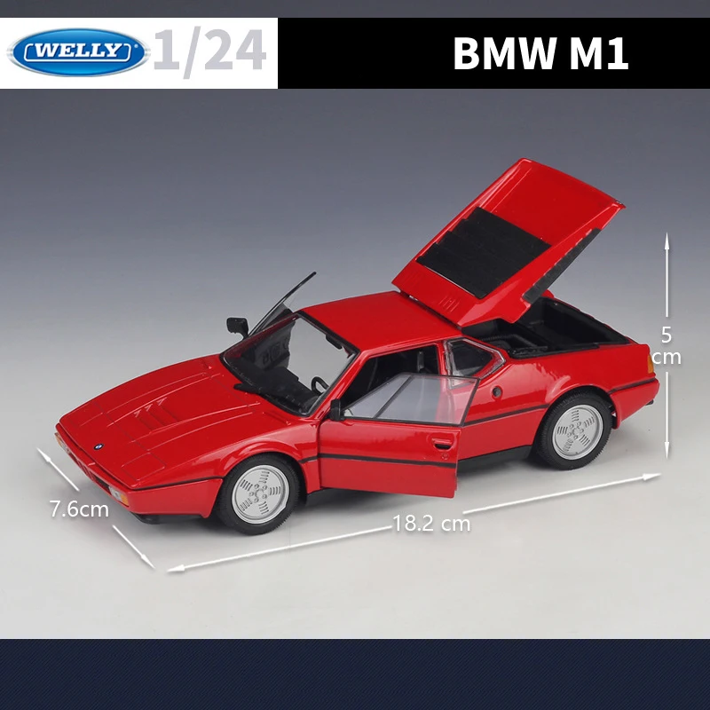 Red BMW M1 1:24 Diecast Model Car 3 Red BMW M1 1:24 Diecast Model Car - Image 3