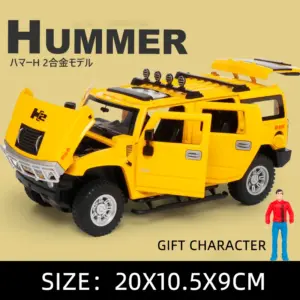 Vibrant Yellow 1/24 Scale Hummer H2 Diecast Model 18 Sf6042034b1514cd8beb82cd7c8ab306d0