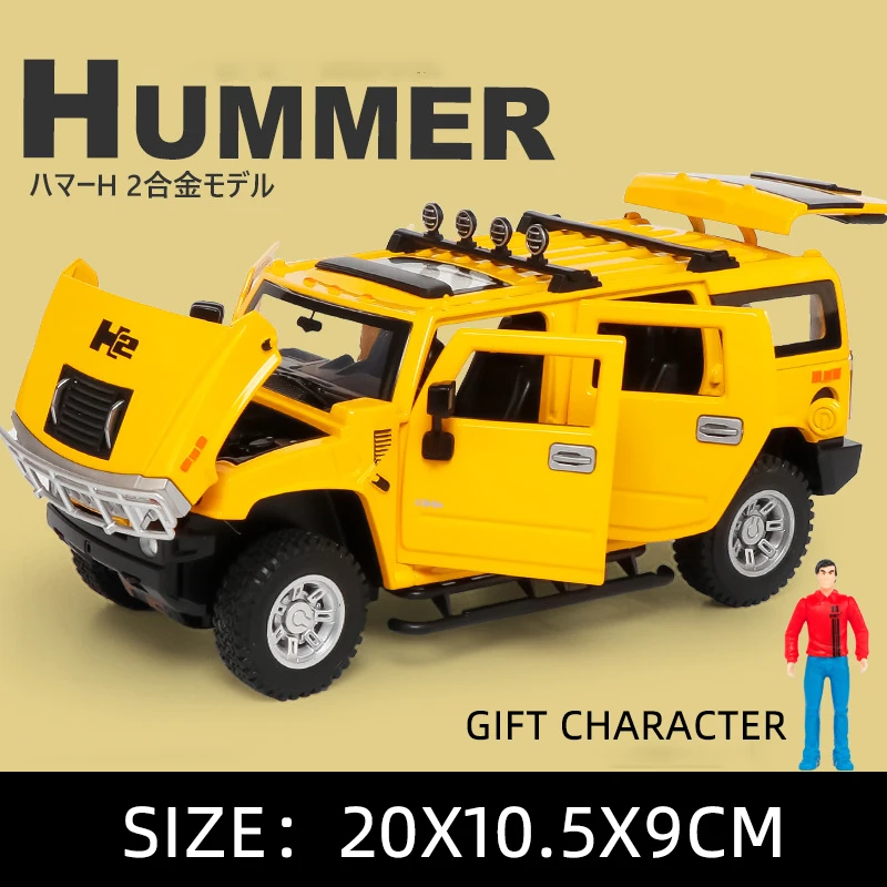 Vibrant Yellow 1/24 Scale Hummer H2 Diecast Model 9 Vibrant Yellow 1/24 Scale Hummer H2 Diecast Model - Image 9