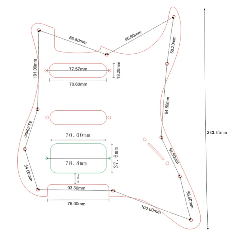 Vibrant Fender Strat Pickguard 285x230mm 6 Vibrant Fender Strat Pickguard 285x230mm - Image 6