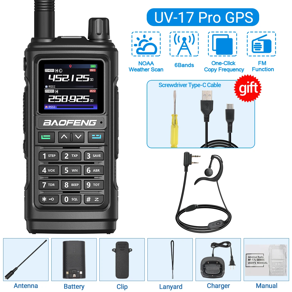 Baofeng UV-17 PRO GPS Walkie Talkie with 6 Bands 9 Baofeng UV-17 PRO GPS Walkie Talkie with 6 Bands - Image 9