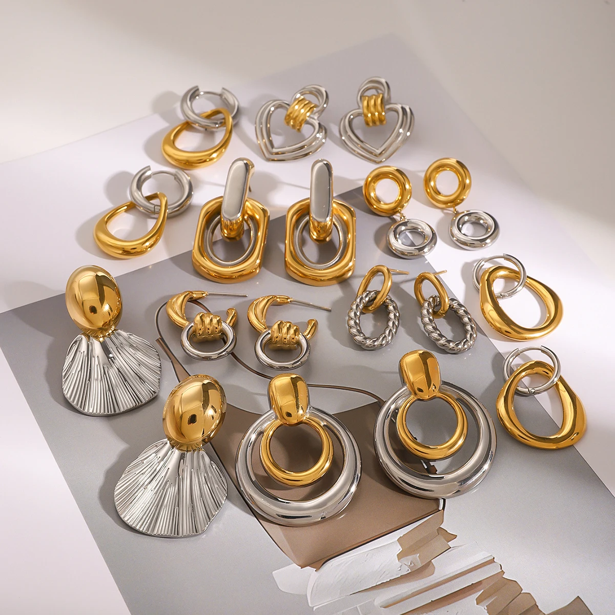 Double Hoop Stainless Steel Earrings Caitlyn 4 Double Hoop Stainless Steel Earrings Caitlyn - Image 4