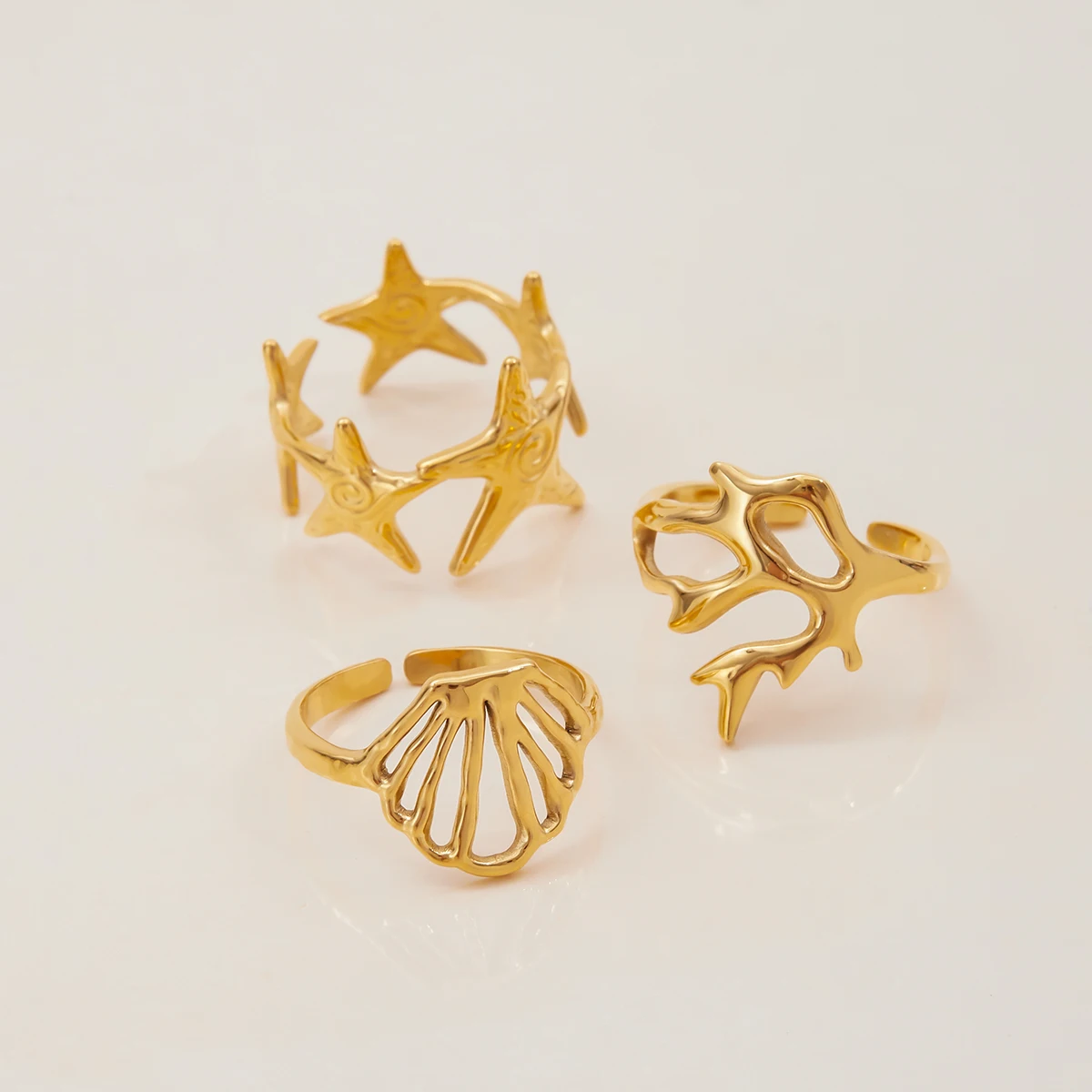 Ocean-Inspired Stainless Steel Adjustable Rings 6 Ocean-Inspired Stainless Steel Adjustable Rings - Image 6