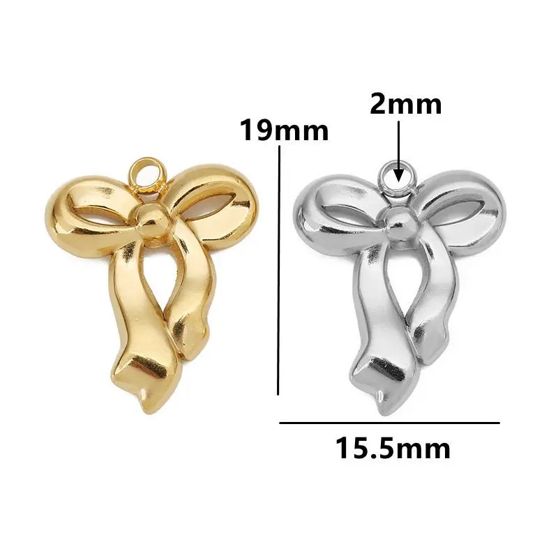 Stainless Steel Bow Knot Charms Set of 5 9 Stainless Steel Bow Knot Charms Set of 5 - Image 9