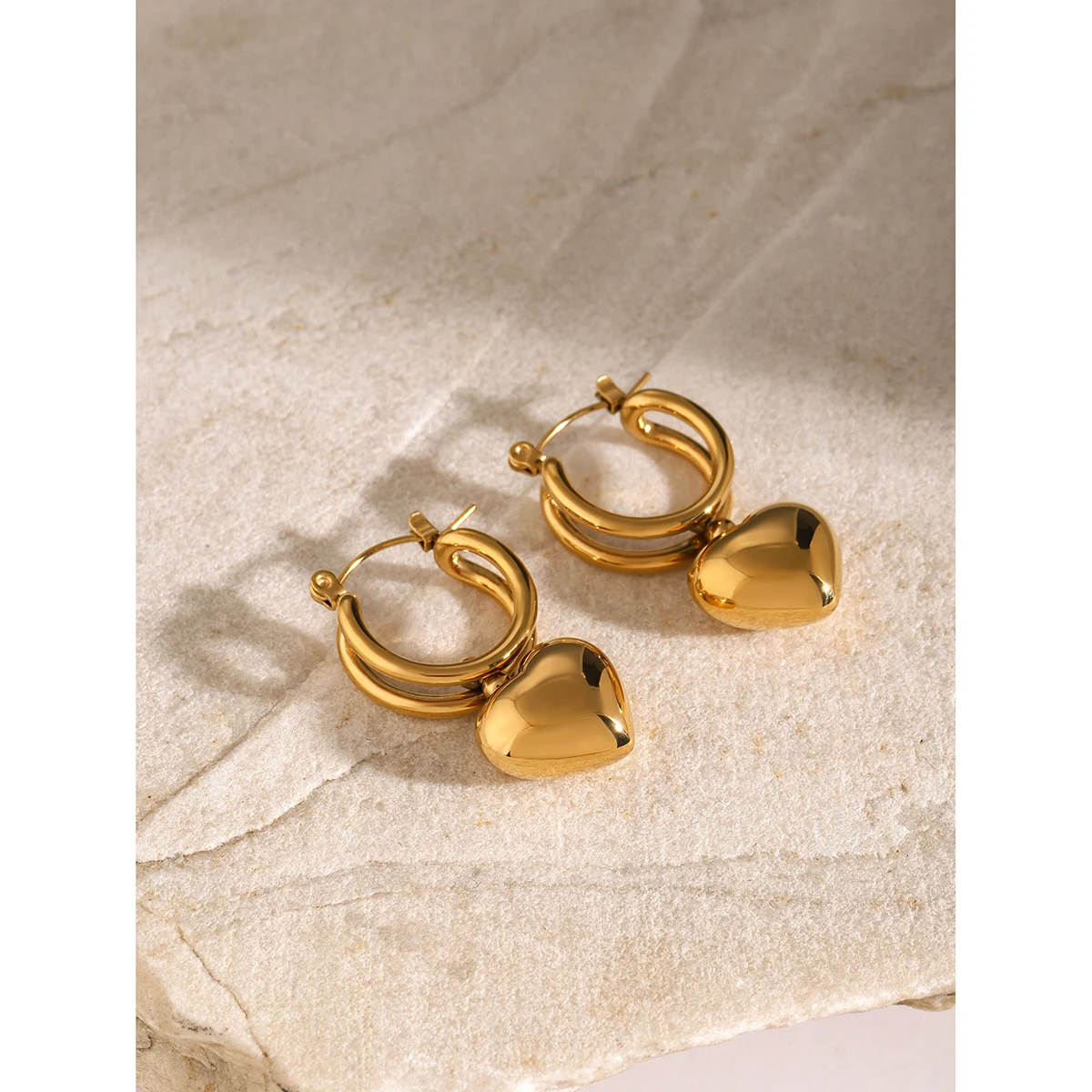 Stainless Steel Gold Earrings for Women 4 Stainless Steel Gold Earrings for Women - Image 4