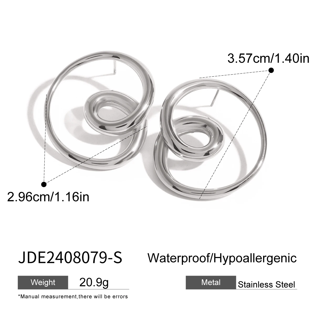 Stainless Steel Gold Spiral Hoop Earrings 7 Stainless Steel Gold Spiral Hoop Earrings - Image 7