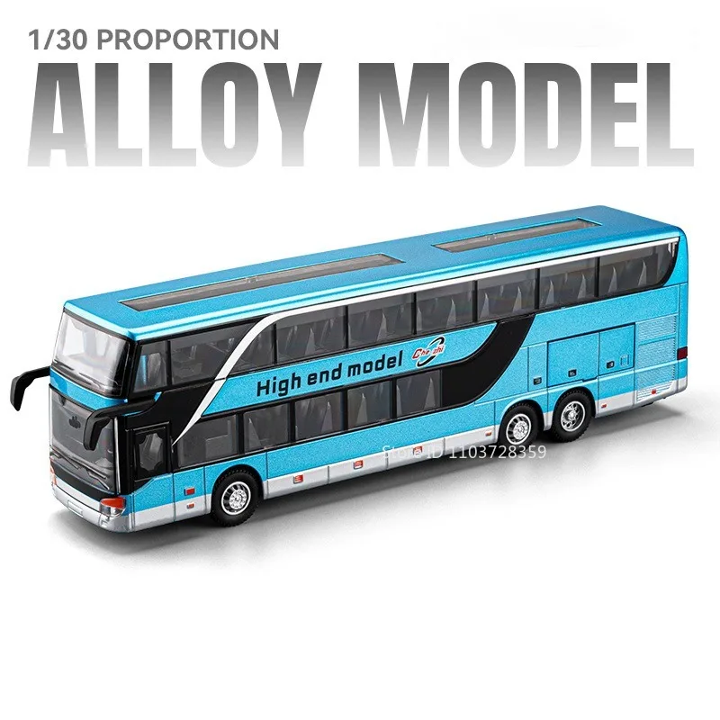 Blue 1:30 Scale Model Bus for Collectors 8 Blue 1:30 Scale Model Bus for Collectors - Image 8