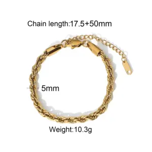Gold Stainless Steel Snake Chain Bracelet 16 Sf72ff89a1a0046d08fd430b7bae33e1aV