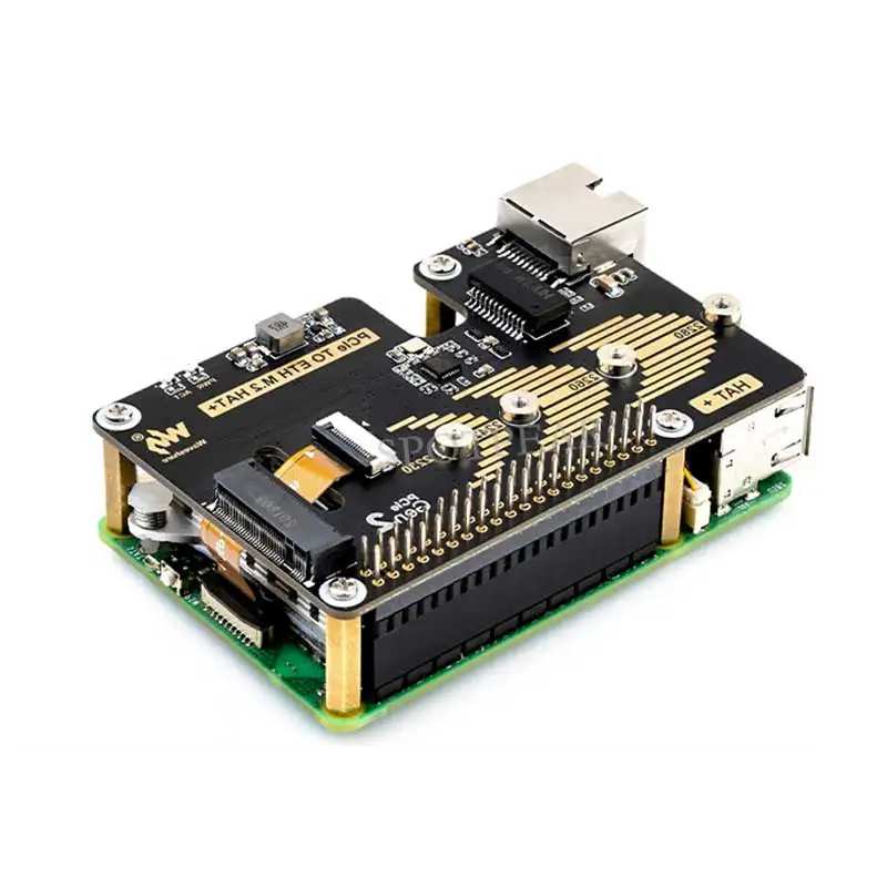 PCIe to M.2 SSD and Ethernet HAT for Raspberry Pi 5 3 PCIe to M.2 SSD and Ethernet HAT for Raspberry Pi 5 - Image 3