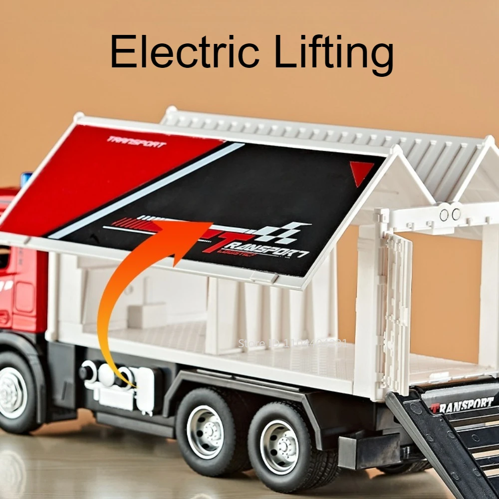 1:24 Alloy Container Truck and Flat Car Set 4 1:24 Alloy Container Truck and Flat Car Set - Image 4