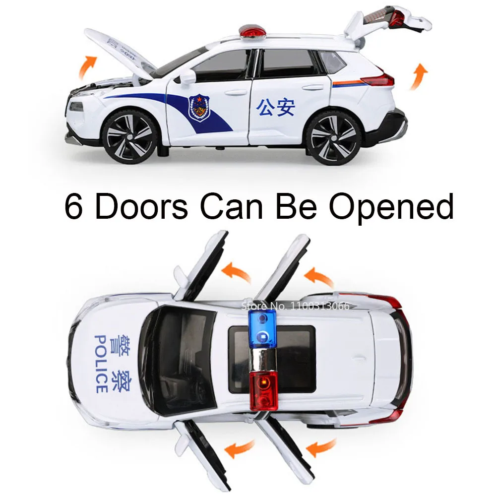 1:32 Scale Police Car Model with Light & Sound 5 1:32 Scale Police Car Model with Light & Sound - Image 5