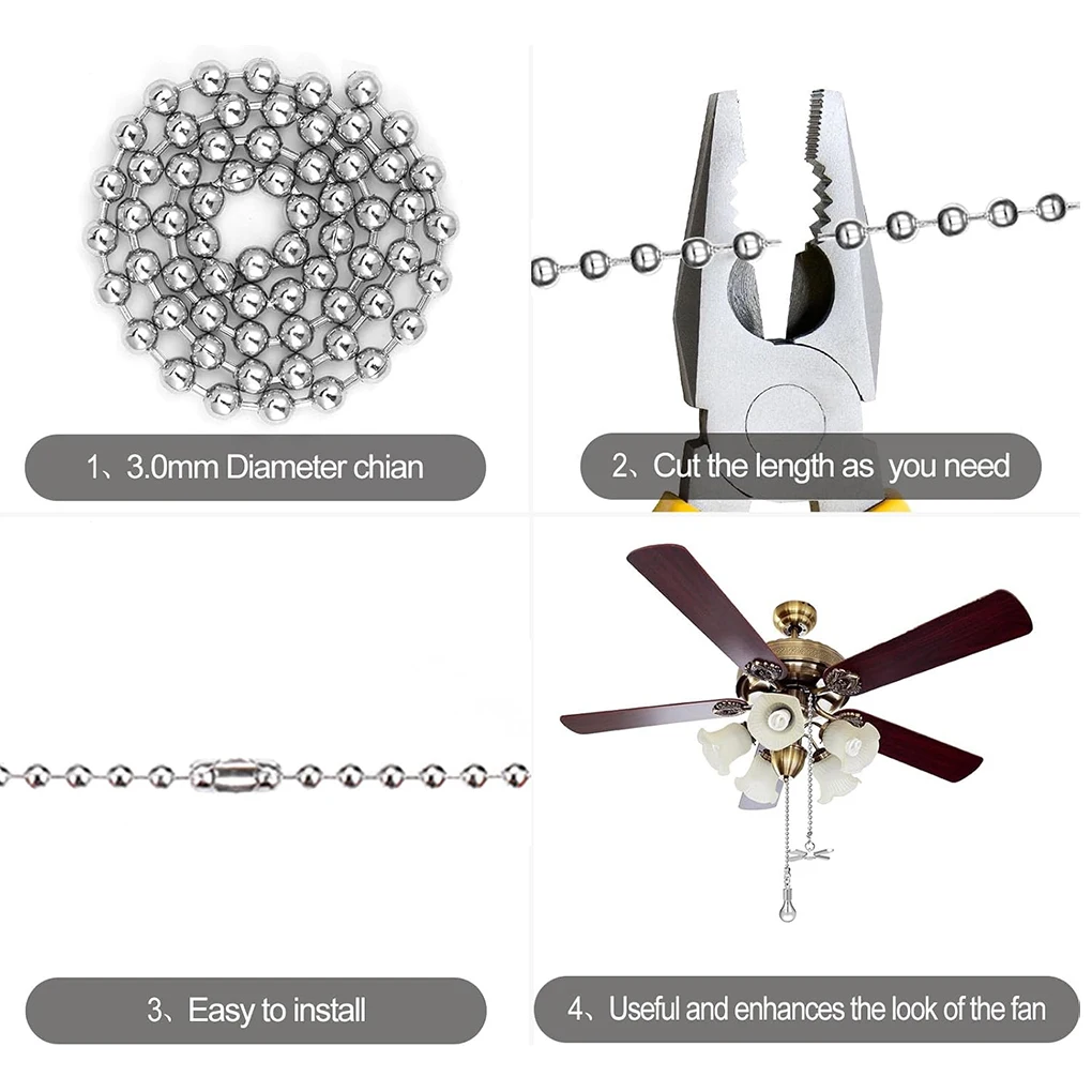 Decorative Ceiling Fan Beaded Extension Chain 6 Decorative Ceiling Fan Beaded Extension Chain - Image 6