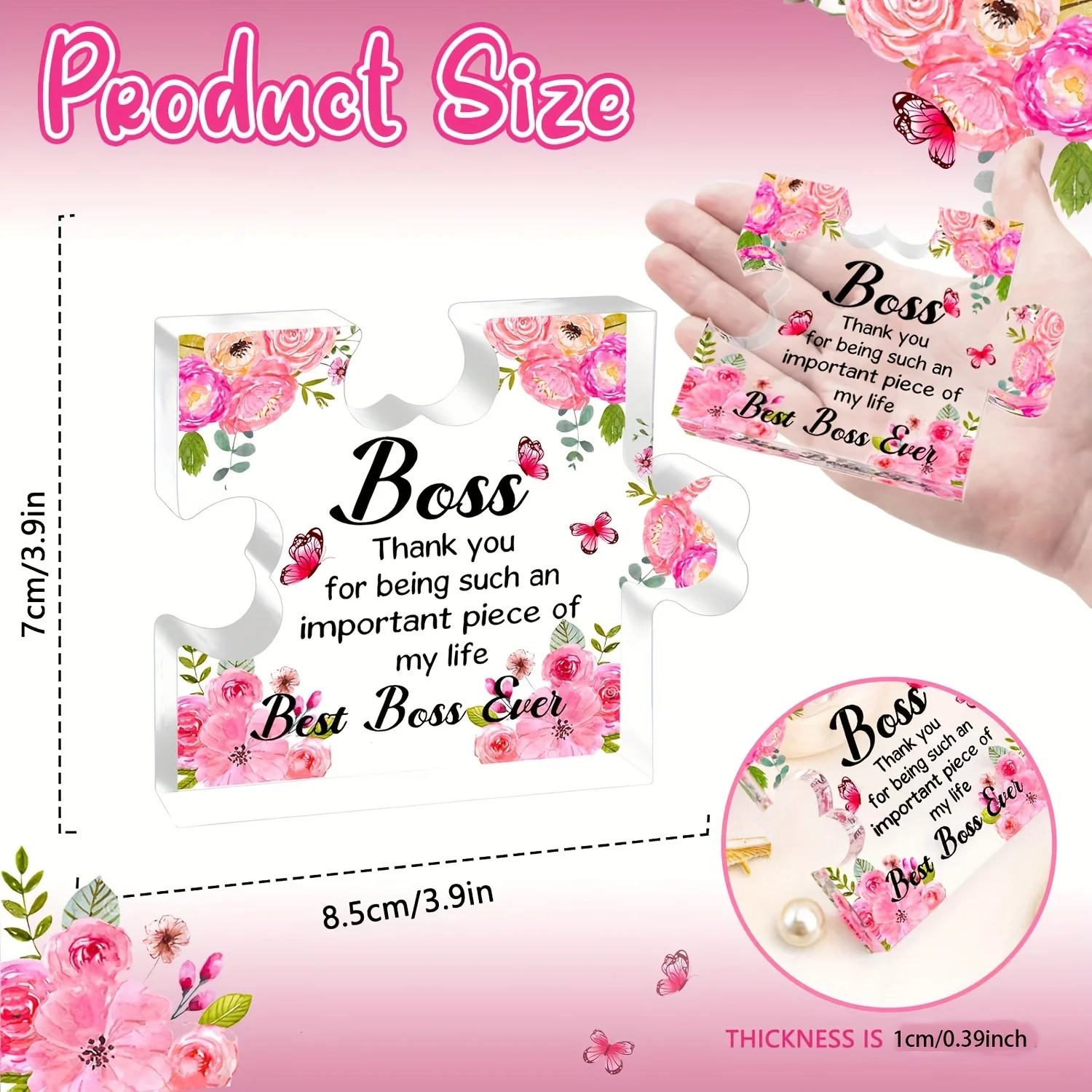 Elegant Floral Boss Lady Acrylic Gift 2 Elegant Floral Boss Lady Acrylic Gift - Image 2