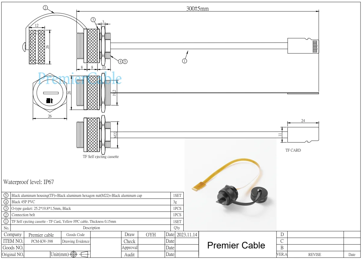 Orange IP67 Micro SD Extension Cable 30cm 5 Orange IP67 Micro SD Extension Cable 30cm - Image 5