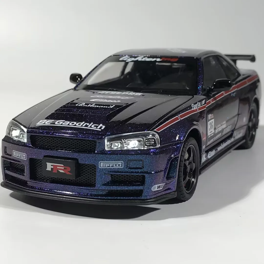 1:24 Nissan GTR R34 Skyline Diecast Model 4 1:24 Nissan GTR R34 Skyline Diecast Model - Image 4