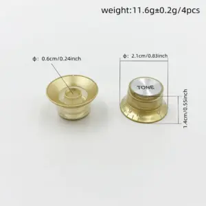 Aluminum Guitar Knob Caps Set in Black & Gold 9 Sf7cbbc3084834eacbfbac0af06f69c28G