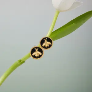 Black Stainless Steel Bee Stud Earrings 12 Sf7d786fcccb54b1ca2289fc9e71ae28bs