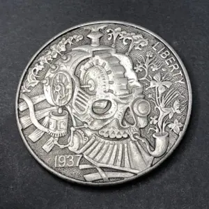 Vintage Copper Skeletal Coin with Steampunk Design 9 Sf7f02c0ec08849f3a63eda5fdb0b2e06n