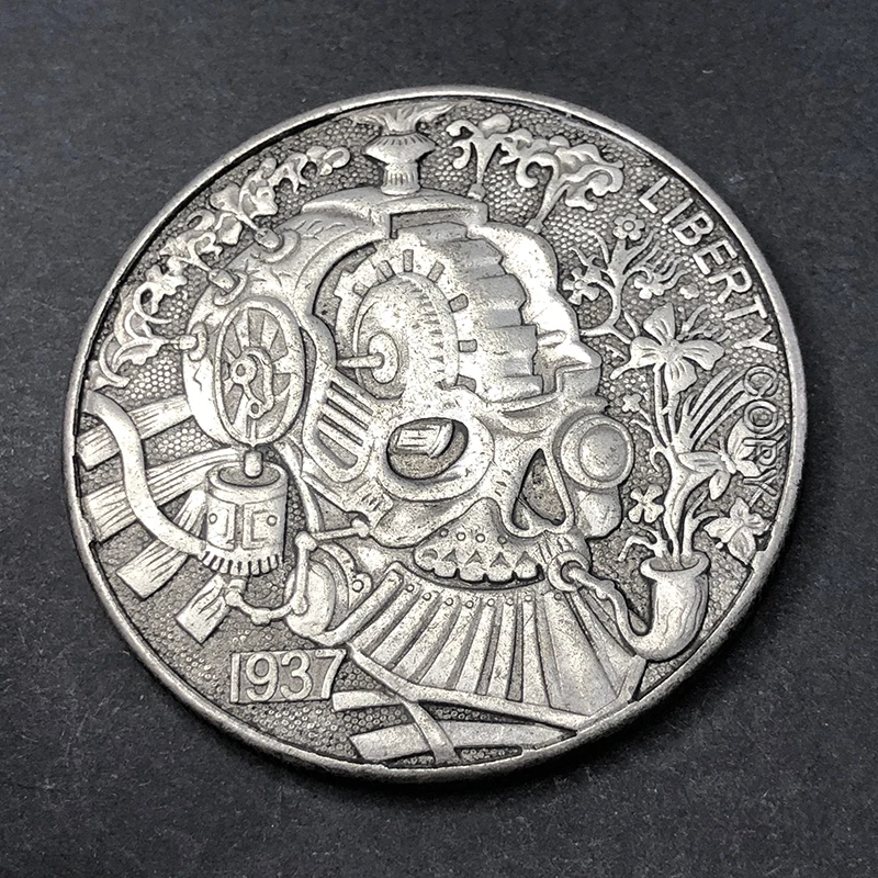 Vintage Copper Skeletal Coin with Steampunk Design 5 Vintage Copper Skeletal Coin with Steampunk Design - Image 5