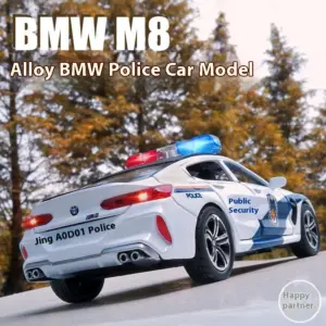 White BMW M8 Police Diecast Model 1:32 Scale 12 Sf819add4f03d4598874a499a48e2de0aB