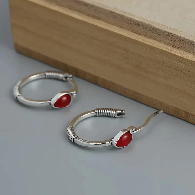 Water Drop Earrings with Synthetic Gems 3 Water Drop Earrings with Synthetic Gems - Image 3