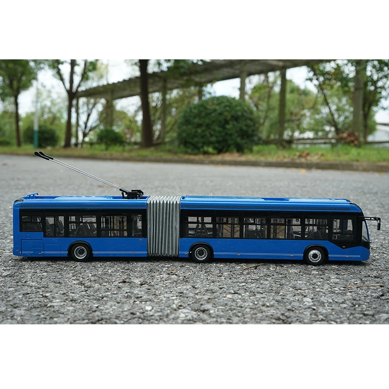 Bright Blue 1:42 Scale Trolleybus Model 2 Bright Blue 1:42 Scale Trolleybus Model - Image 2