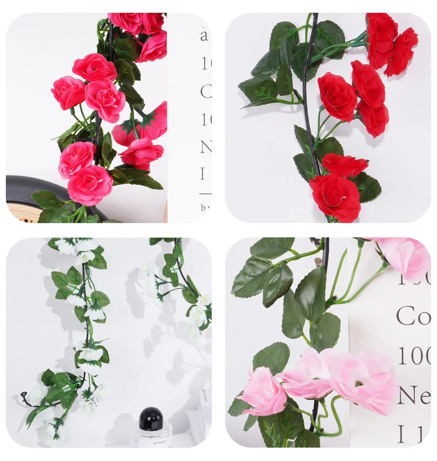 Vibrant Pink Silk Flower Vine for Decor 2 Vibrant Pink Silk Flower Vine for Decor - Image 2