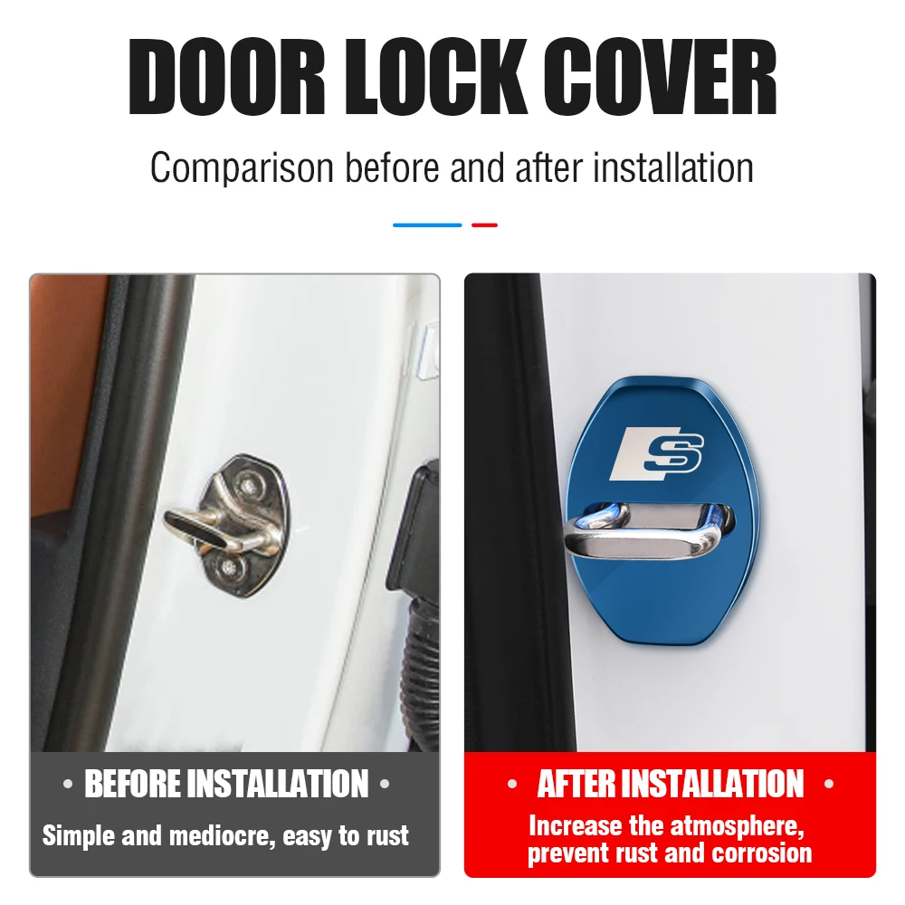 Car Lock Cover Set for A3, A4, Q7, S Series 6 Car Lock Cover Set for A3, A4, Q7, S Series - Image 6
