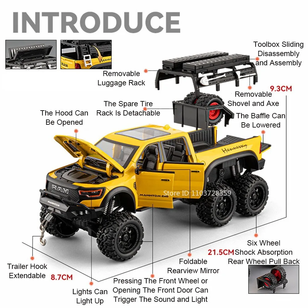 1:24 Scale G63 Diecast Off-Road Model Car 6 1:24 Scale G63 Diecast Off-Road Model Car - Image 6