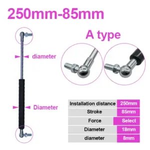 Gas Spring Folding Hinge 18x8mm, 50N-500N 16 Sf854bcc4da1f4103900fc139de289592p