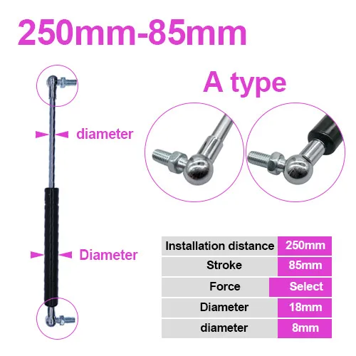 Gas Spring Folding Hinge 18x8mm, 50N-500N 7 Gas Spring Folding Hinge 18x8mm, 50N-500N - Image 7