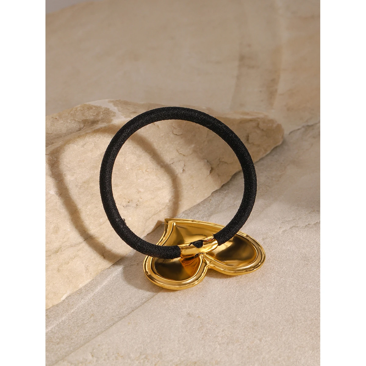 Stainless Steel Heart-Shaped Hair Ring 2 Stainless Steel Heart-Shaped Hair Ring - Image 2