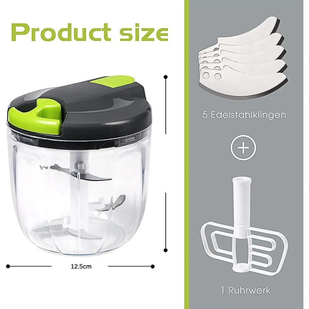 Bright Manual Food Chopper with 520ml/900ml Sizes 3 Bright Manual Food Chopper with 520ml/900ml Sizes - Image 3