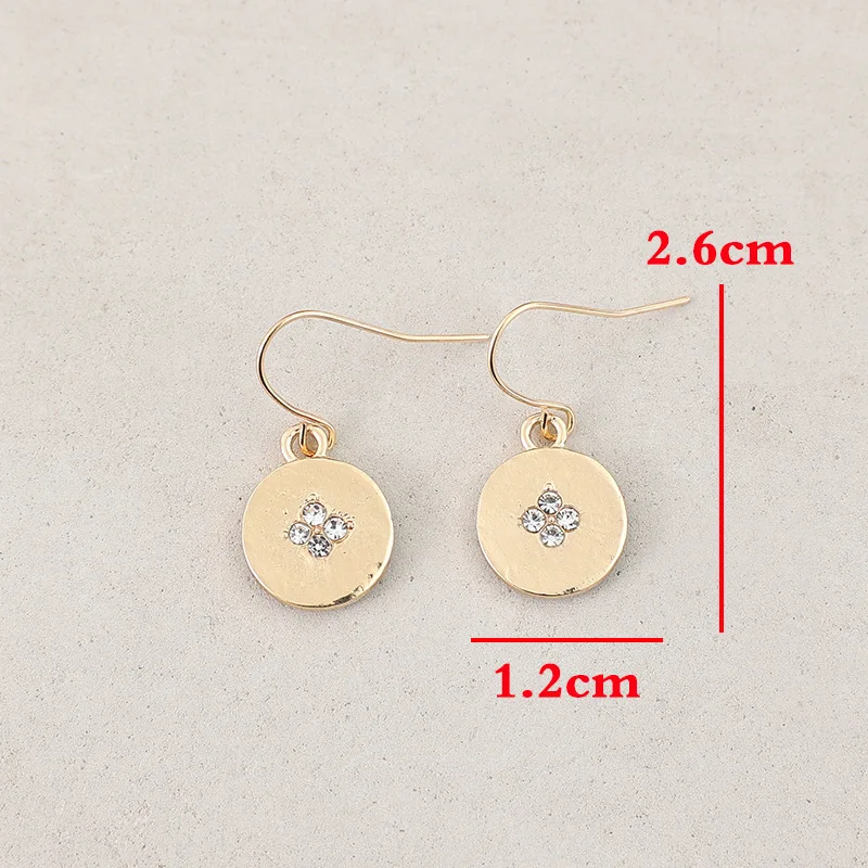 Vintage Gold Round Drop Earrings for Women 4 Vintage Gold Round Drop Earrings for Women - Image 4