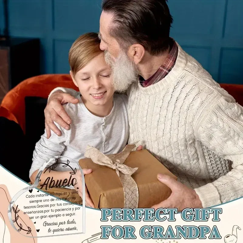 Heart-Shaped Acrylic Gift Plaque for Grandfathers 6 Heart-Shaped Acrylic Gift Plaque for Grandfathers - Image 6