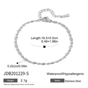 Stainless Steel Women's Gold Elliptical Bracelet 15 Sf8ba9e5d4fd545feba7f6116b9a0ed37r