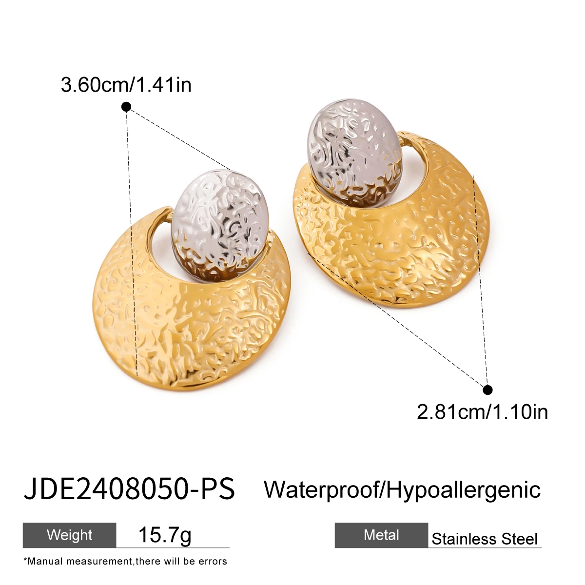 Vintage Gold & Gunmetal Stainless Steel Earrings 7 Vintage Gold & Gunmetal Stainless Steel Earrings - Image 7