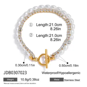 Elegant Stainless Steel Gold-Inlay Pearl Bracelet 13 Sf8f95fbcb373450daef024fba20014e5W