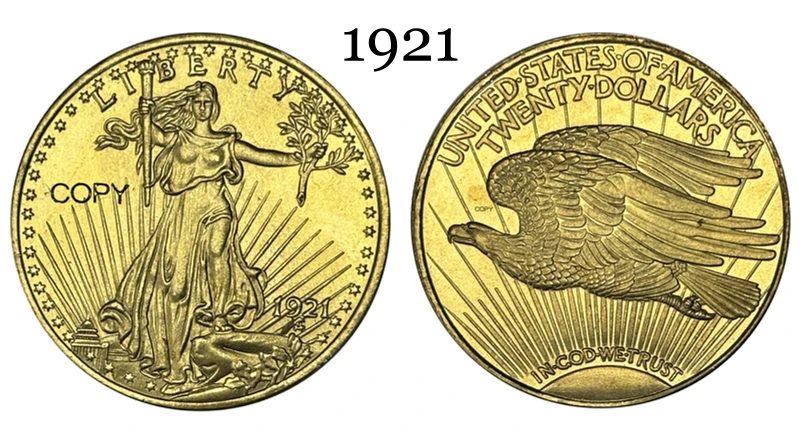 1921 Saint Gaudens Double Eagle Replica Coin 5 1921 Saint Gaudens Double Eagle Replica Coin - Image 5