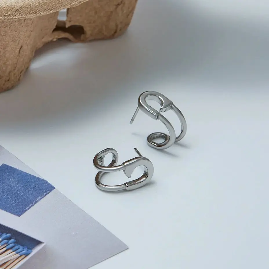 Stainless Steel Geometric Earring Set for Women 5 Stainless Steel Geometric Earring Set for Women - Image 5