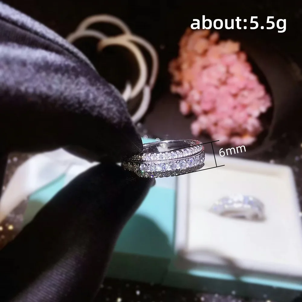 Sterling Silver and Zircon Wedding Band for Women 6 Sterling Silver and Zircon Wedding Band for Women - Image 6