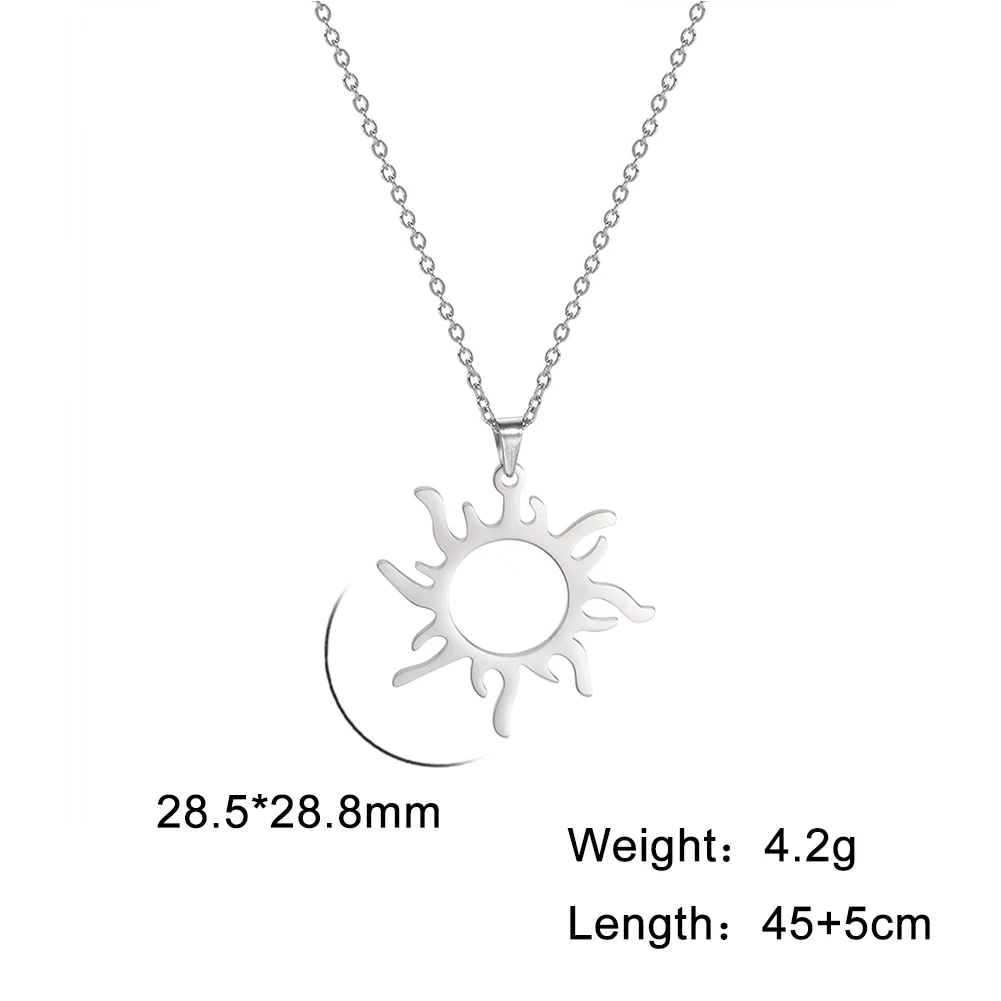 Stainless Steel Sun Totem Necklace for Women 10 Stainless Steel Sun Totem Necklace for Women - Image 10